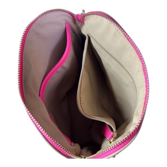 Nanette Lepore  purse vibrant Pink Pebbled compact Crossbody Gold-tone hardware - Picture 6 of 9